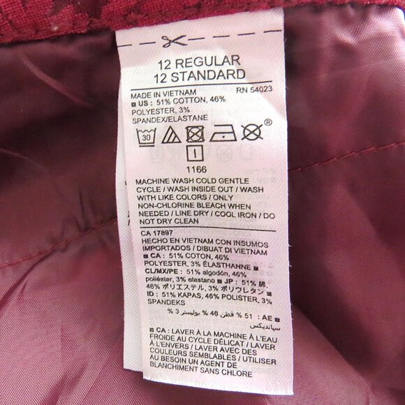 Old Navy Cranberry Pixie Jacquard Trousers Size 12 - Picture 12 of 13